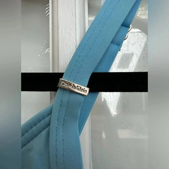 Calvin Klein Logo Classic One Piece Swimsuit Tiffany Blue Women’s Size 6 Small - Picture 11 of 16